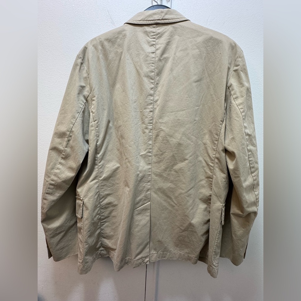 Polo Ralph Lauren Unstructured Cotton Blazer Jacket Beige Trench Coat Material - Picture 3 of 3
